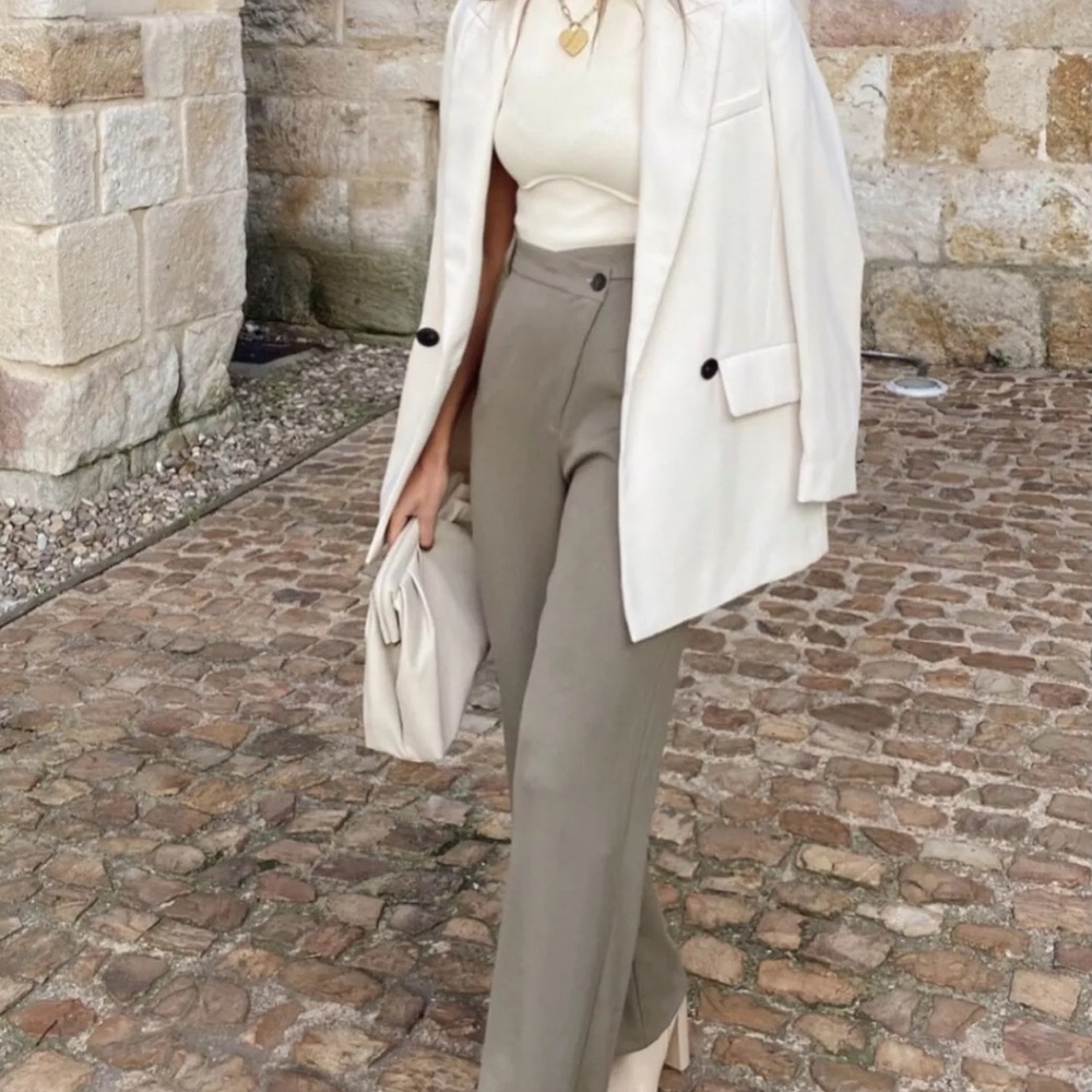 Olive green / grey Zara pants